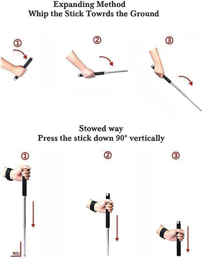 Personal Stick Security Professional Multitool Comfortable Grip Foldable Stick for Men and Women with Bag